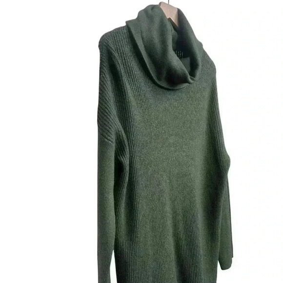 NWT Cyrus Knit Dark Green Pullover Cowl Neck Rayon  Sweater Womens Size Medium - Picture 4 of 14